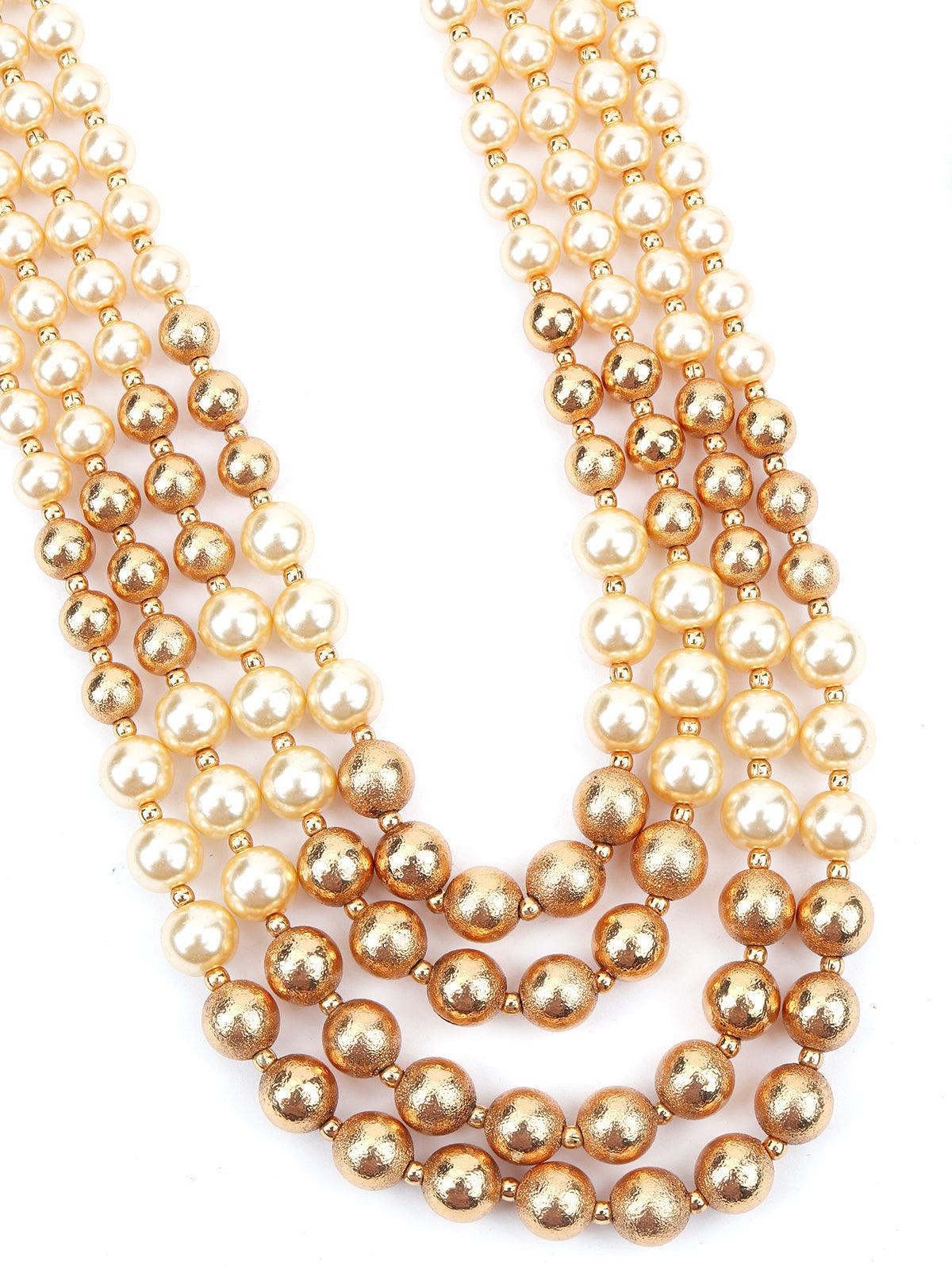 Ornate Pearl Dazzling Necklace Set - Rajwada