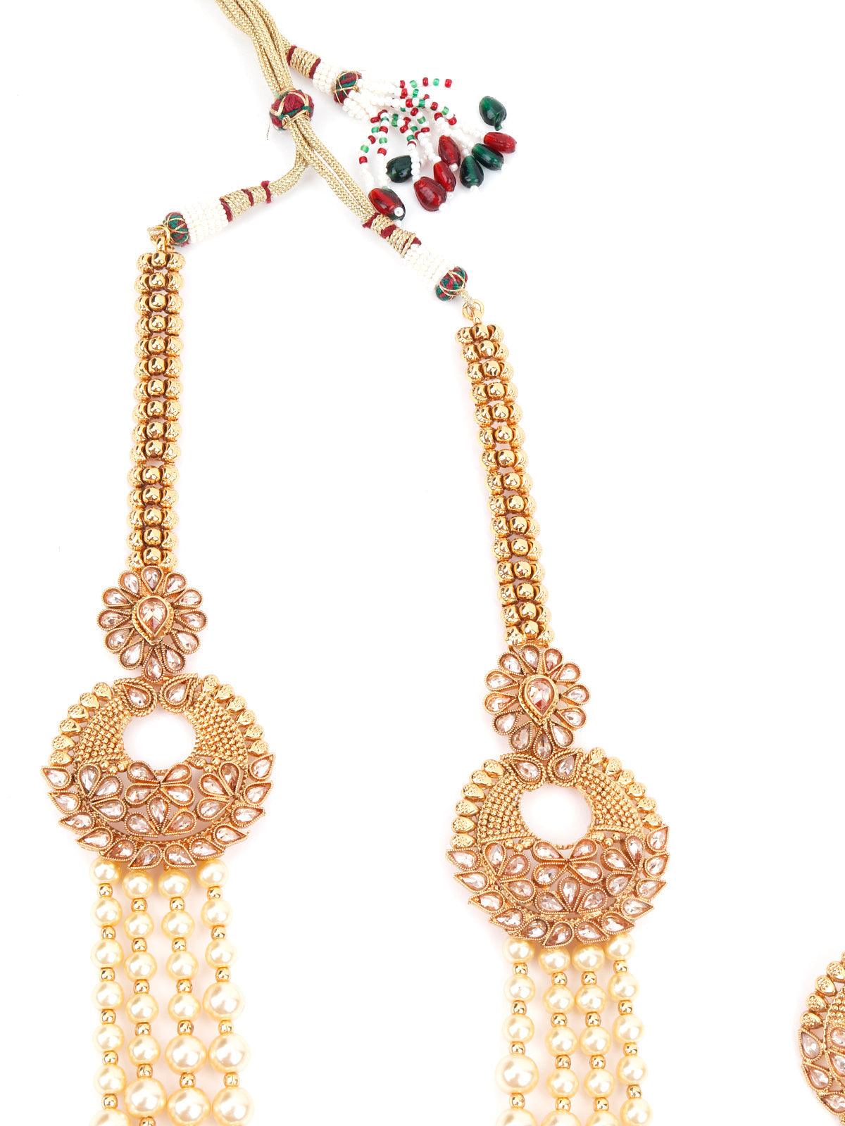 Ornate Pearl Dazzling Necklace Set - Rajwada