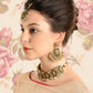 Oval Shape Rich Gold Tone Green Choker Set - Rajwada
