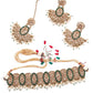 Oval Shape Rich Gold Tone Green Choker Set - Rajwada
