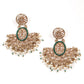 Oval Shape Rich Gold Tone Green Choker Set - Rajwada