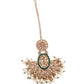 Oval Shape Rich Gold Tone Green Choker Set - Rajwada
