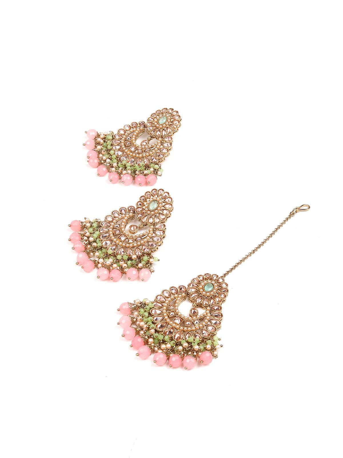 Pastel colour stunning fully embellished necklace for women - Rajwada