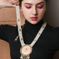 Pastel Pink Trendy Kundan Necklace Set - Rajwada