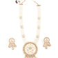 Pastel Pink Trendy Kundan Necklace Set - Rajwada