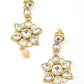 Peach and regular faux pearl necklace with earrings - Rajwada