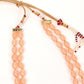 Peach beaded pendant necklace set - Rajwada
