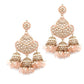 Peach beautiful chandelier earrings for women - Rajwada