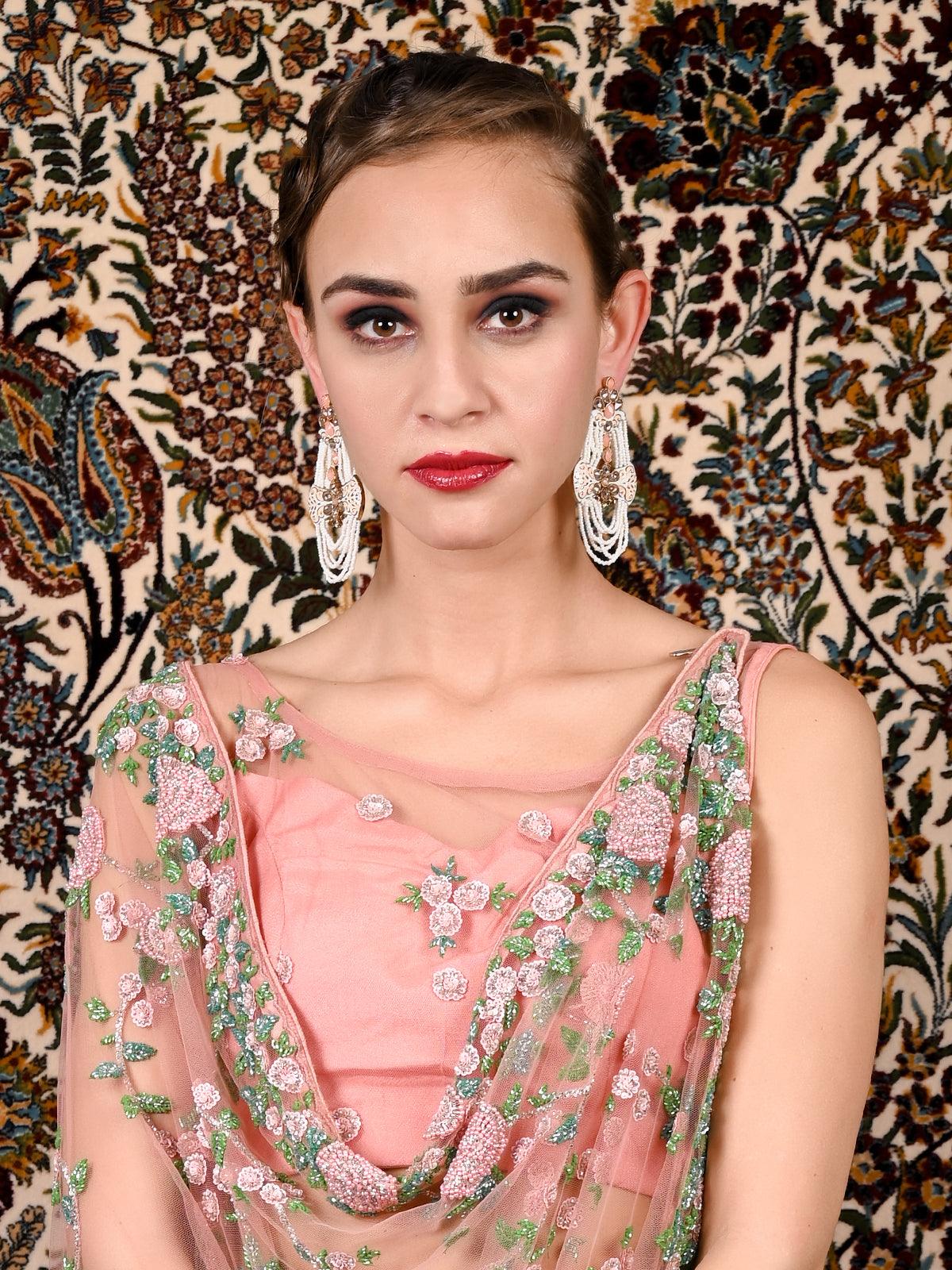 Peach Beautiful Unique Dangle Earrings! - Rajwada