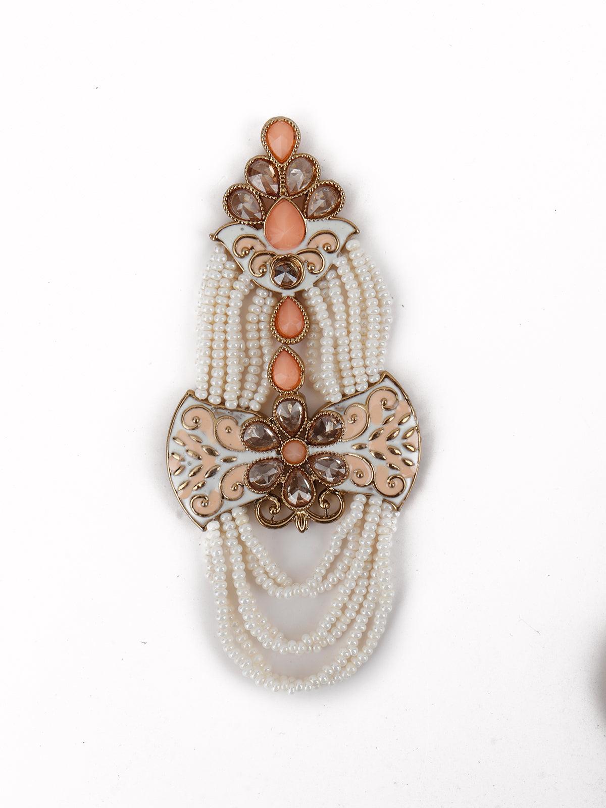 Peach Beautiful Unique Dangle Earrings! - Rajwada
