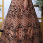 Peach Net Embroided  Anarkali - Rajwada
