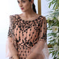 Peach Net Embroided  Anarkali - Rajwada