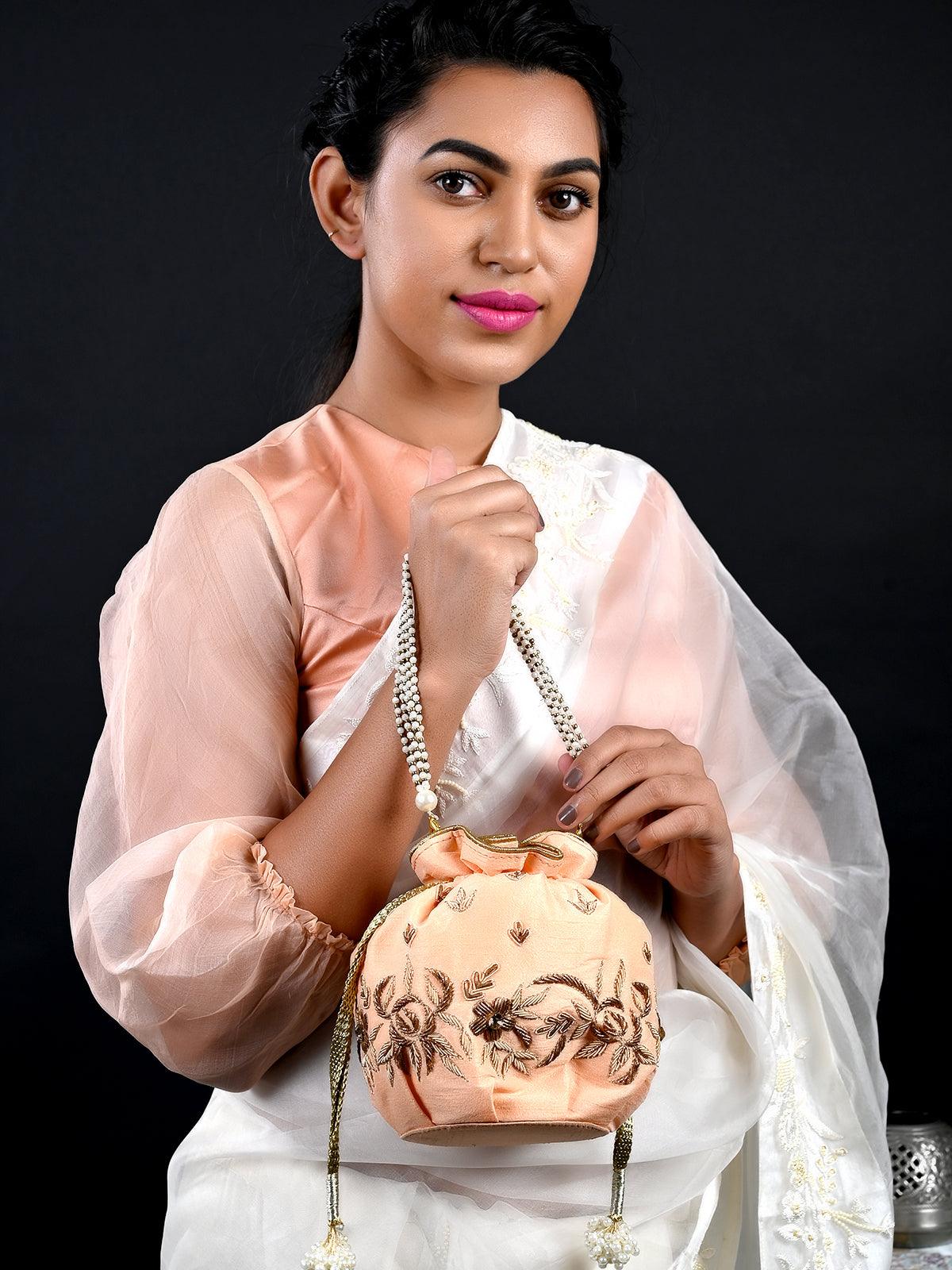 Peach Sweet Potli Bag - Odette