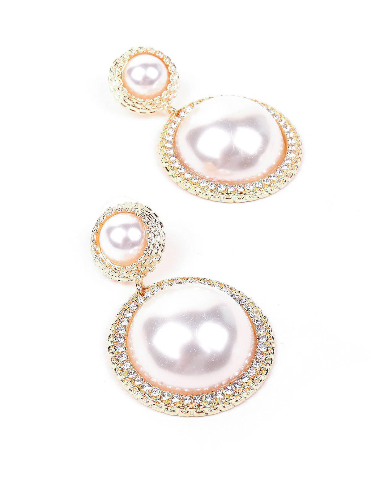 Pearl Studded Drop Earrings - Rajwada