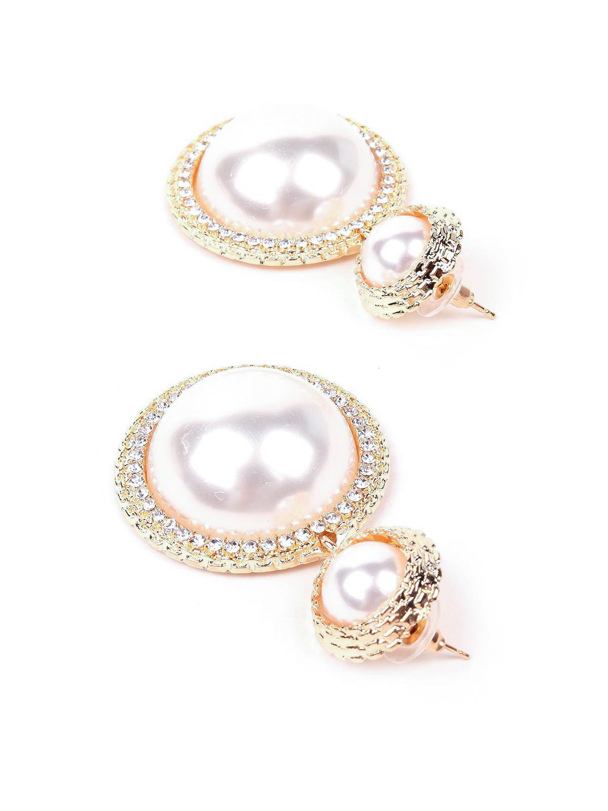 Pearl Studded Drop Earrings - Rajwada
