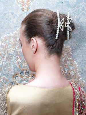 Pearl Studded Hair Clutch - Rajwada