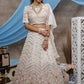 Pearl White Georgette Lehenga Set - Rajwada