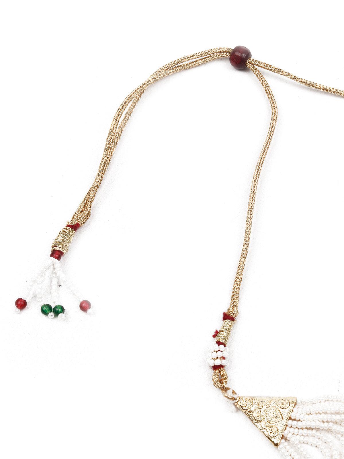 Pearly Flowers Necklace set - Rajwada