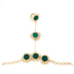 Perfect Gold Tone Green Druzy-Pearl Bracelet - Rajwada