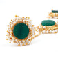 Perfect Gold Tone Green Druzy-Pearl Bracelet - Rajwada
