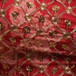 Persian red floral printed Lehenga Choli with Sequins Zari Embroidery Work - Rajwada