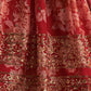 Persian red floral printed Lehenga Choli with Sequins Zari Embroidery Work - Rajwada