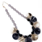 Petal designer grey and cream hue necklace - Rajwada