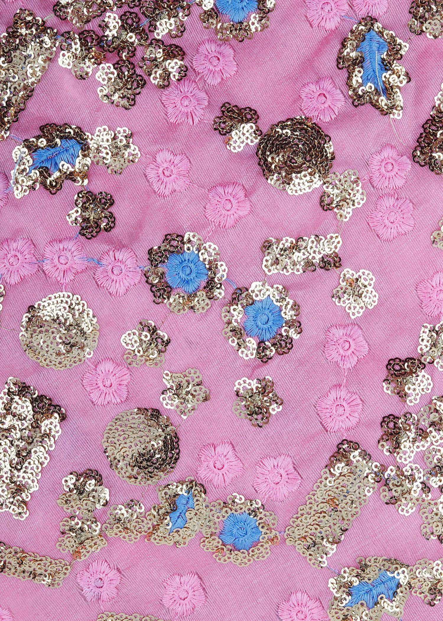 Pink & Blue Soft Net Lehenga - Rajwada