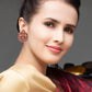Pink and Gold-Tone Stud Earrings - Rajwada