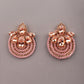 Pink and Gold-Tone Stud Earrings - Rajwada