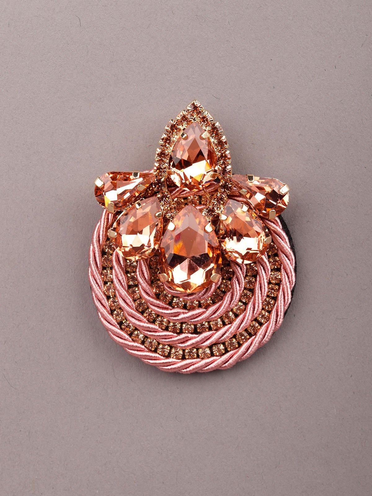 Pink and Gold-Tone Stud Earrings - Rajwada