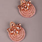 Pink and Gold-Tone Stud Earrings - Rajwada