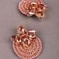 Pink and Gold-Tone Stud Earrings - Rajwada