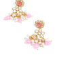 Pink and White Multi Layered Kundan Necklace - Rajwada