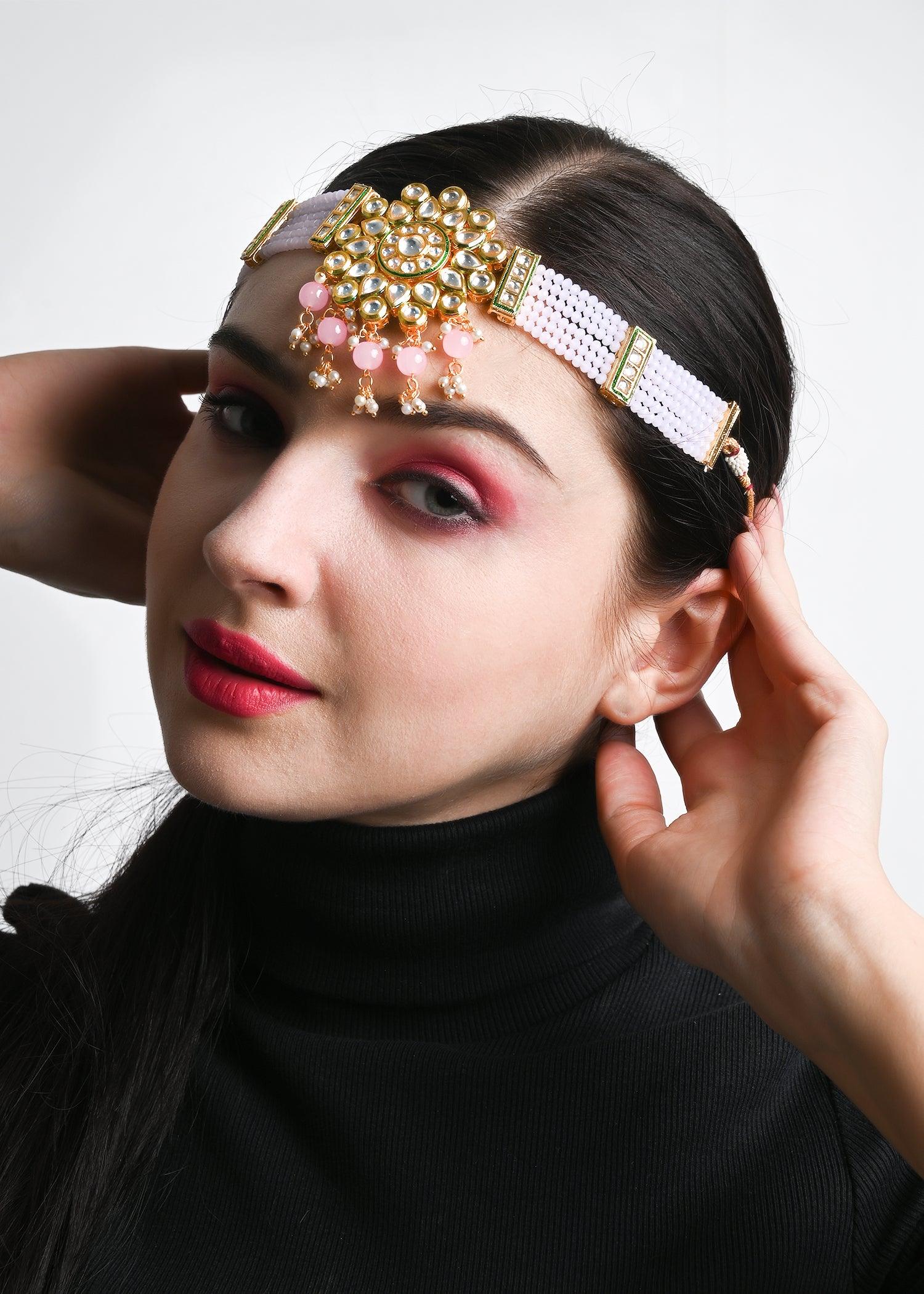 Pink Beaded Choker Set - Rajwada