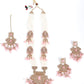Pink cluster detailing statement jewellery set - Rajwada
