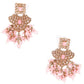 Pink cluster detailing statement jewellery set - Rajwada