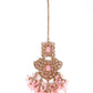 Pink cluster detailing statement jewellery set - Rajwada