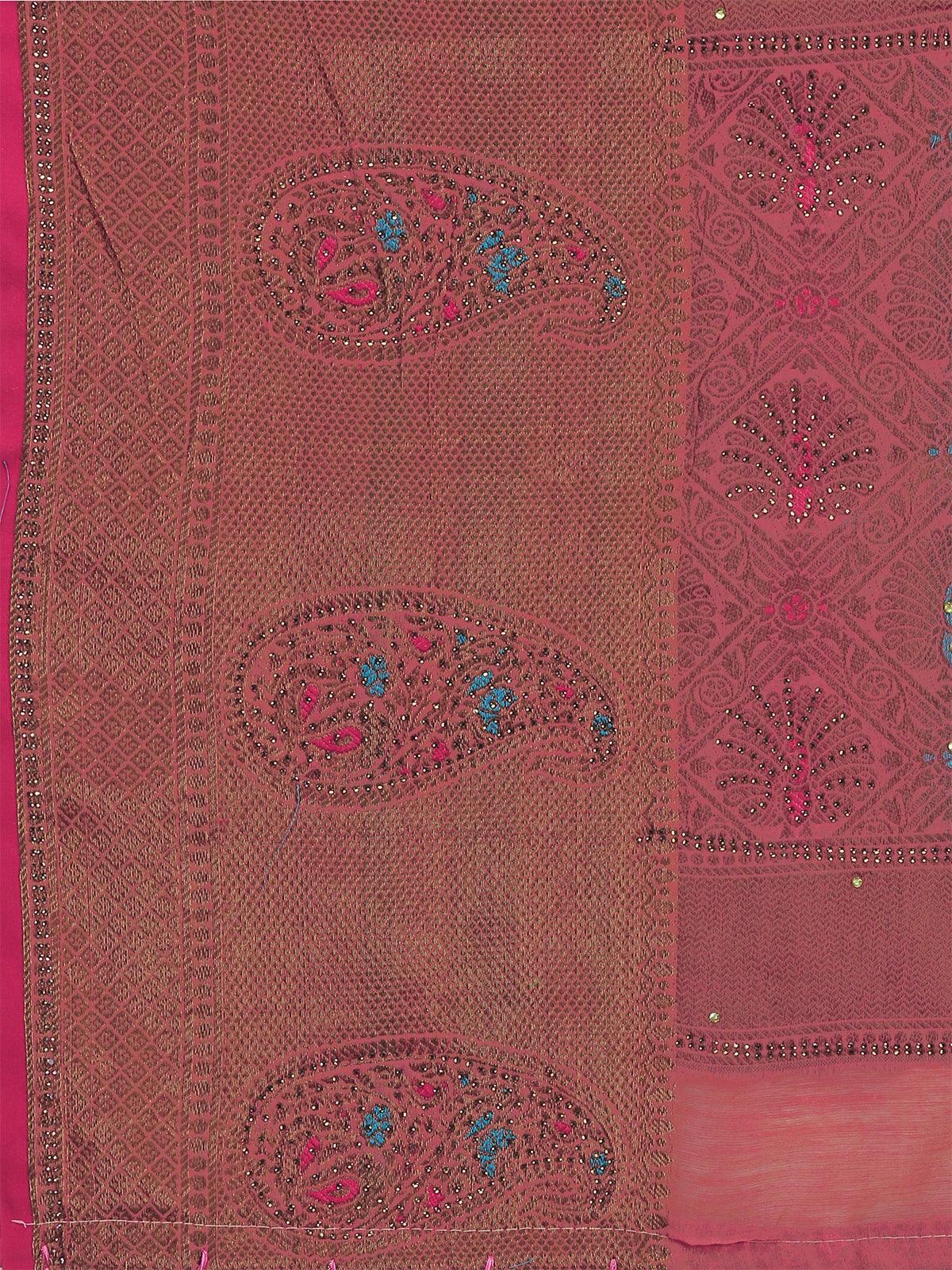 Pink Colour Banarasi Silk Madhubani Work Saree - Rajwada
