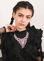 Pink Crystal Necklace Set - Rajwada