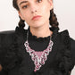 Pink Crystal Necklace Set - Rajwada