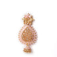 Pink Enamelled Leafy Dangle Earrings - Rajwada