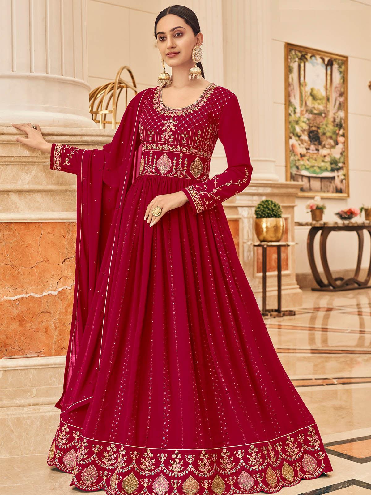 Pink Floor Length Anarkali Kurta - Rajwada