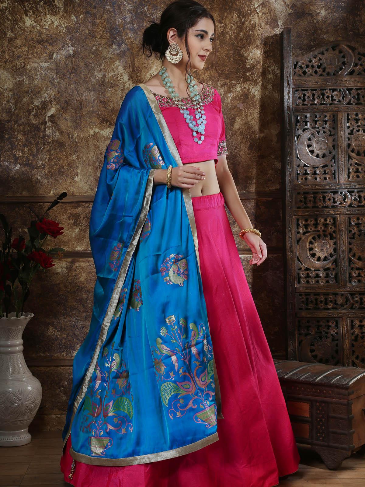 Pink Mastani Silk Lehenga Choli Set - Rajwada