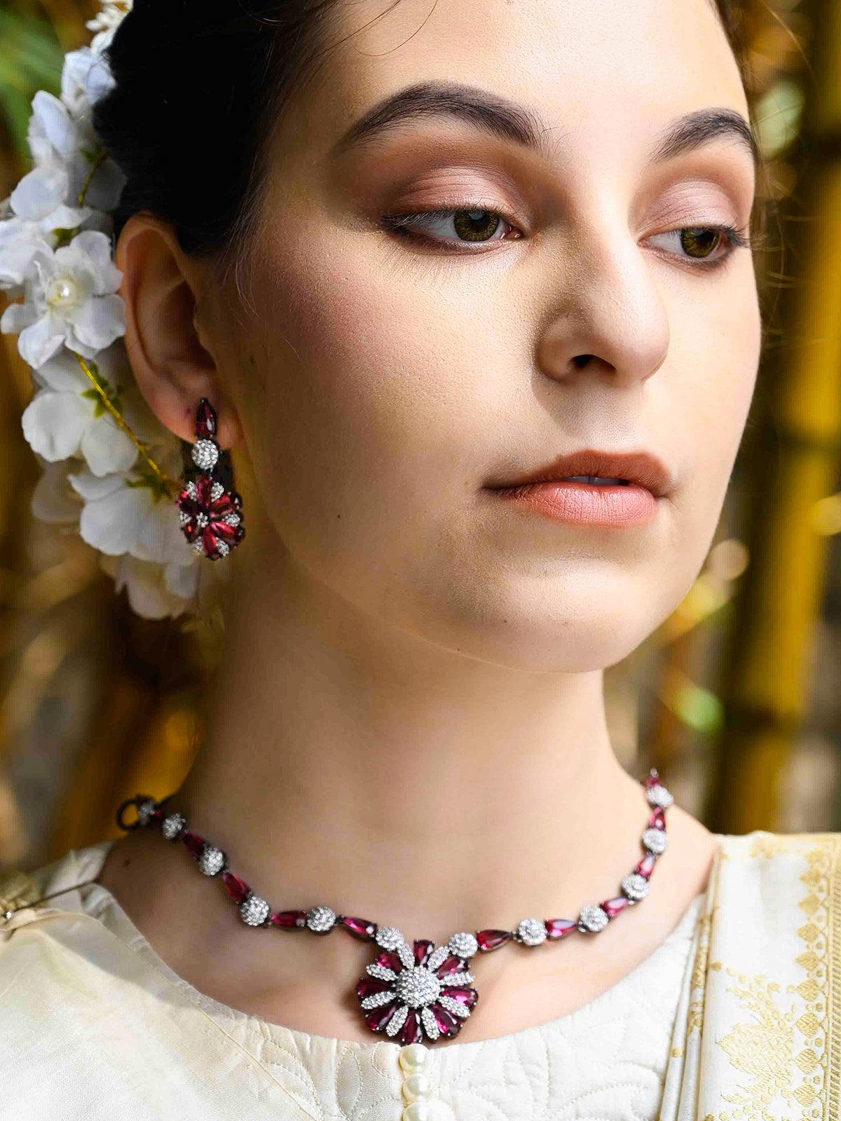 Pink Princess Feel Necklace Set - Rajwada