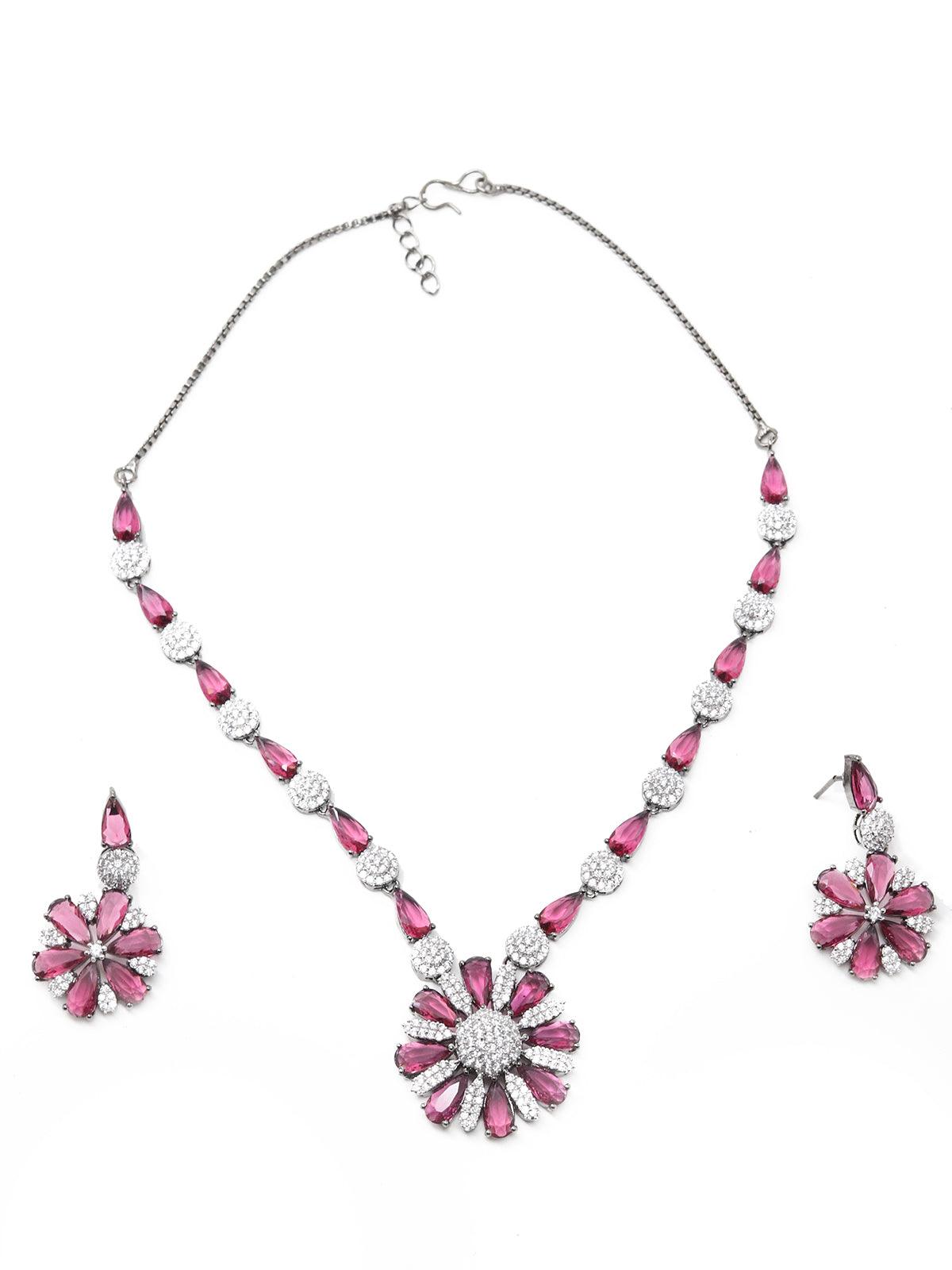 Pink Princess Feel Necklace Set - Rajwada