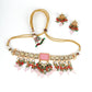 Pink Rhinestone Choker Necklace - Rajwada