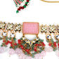 Pink Rhinestone Choker Necklace - Rajwada