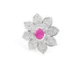 Pink Ruby Floral Finger Ring - Rajwada