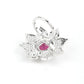 Pink Ruby Floral Finger Ring - Rajwada